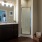 a bathroom with a glass shower